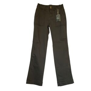 Flamingals Charcoal Double Button Utility Pants Straight Leg Size S NWT